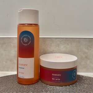 NWT BBW Restore Magnesium Body Wash and Body Butter Set bath and body works